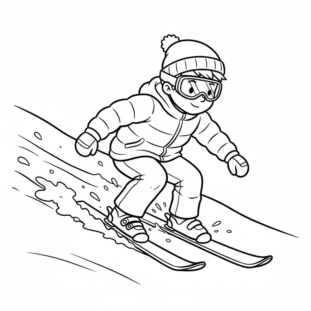 Alpint skikjøring fargelegging