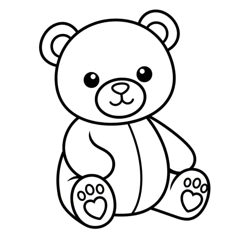 Bamse sitter enkelt fargelegging