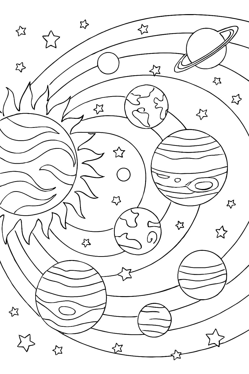 Bilde av solsystemet fargelegging