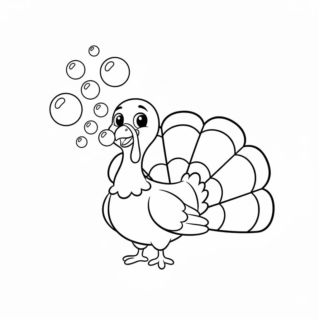 Bobleblåsende kalkun fargelegging