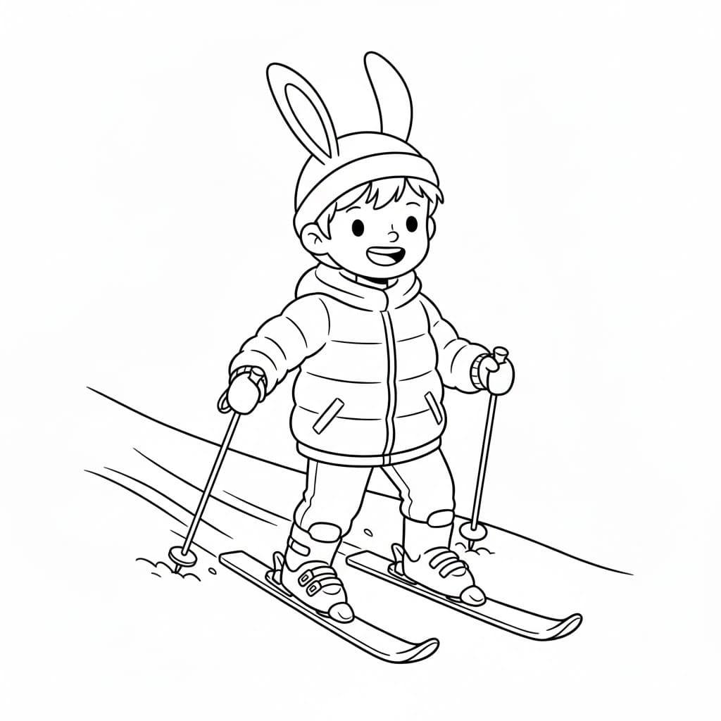 Bruk skilue med kaninører fargelegging