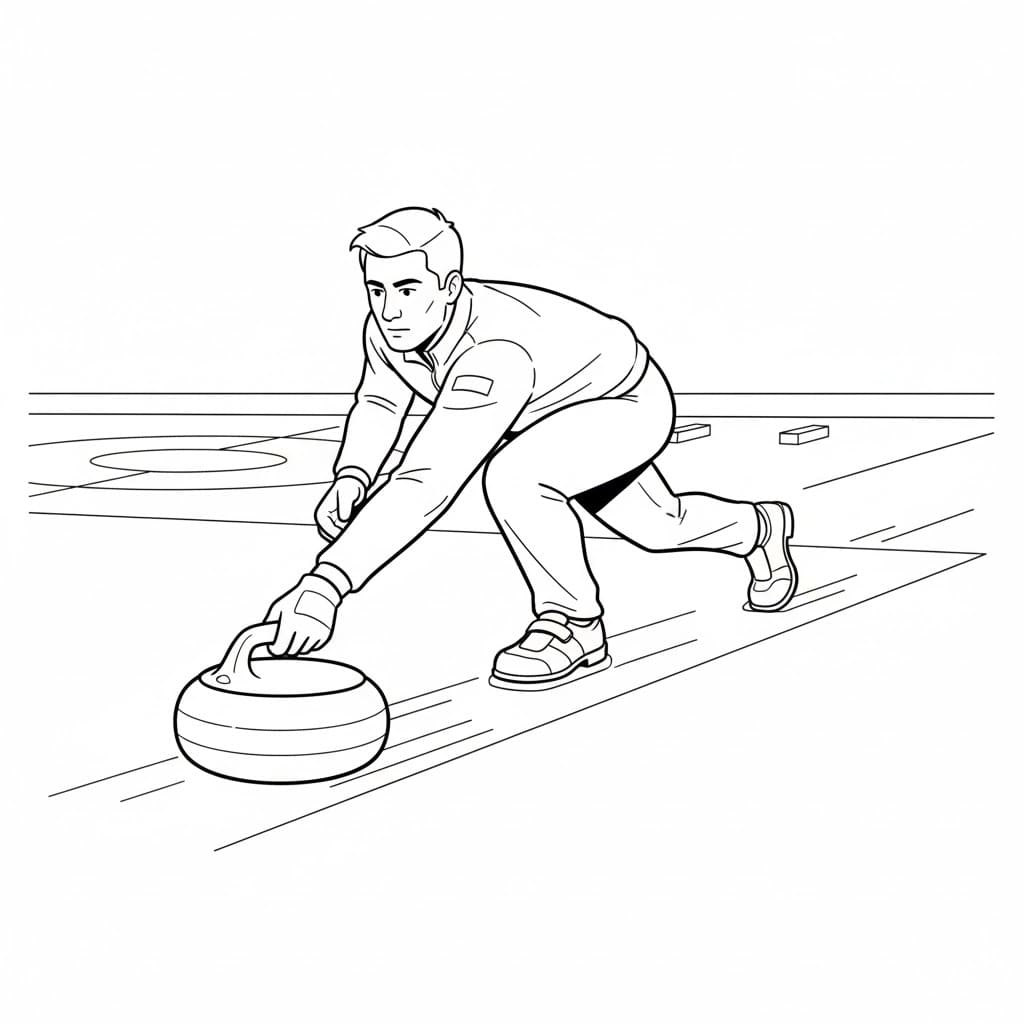 Curlingspillerens skyvestein fargelegging