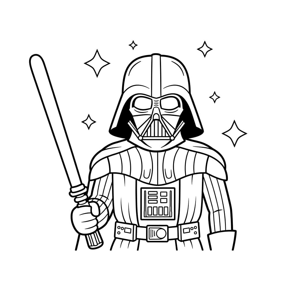 Darth Vader enkelt fargelegging