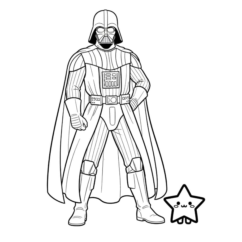 Darth Vader ved siden av stjernen fargelegging