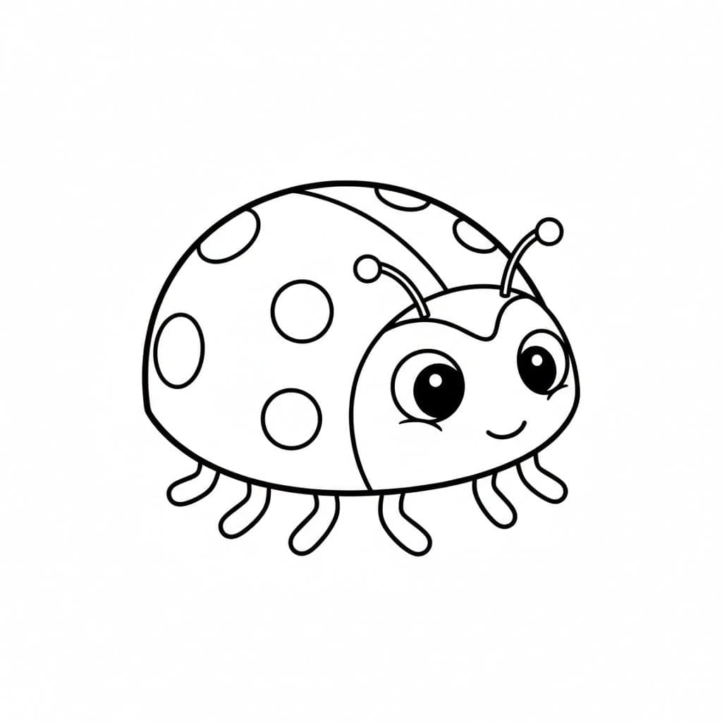 Den lille marihøna er veldig søt fargelegging