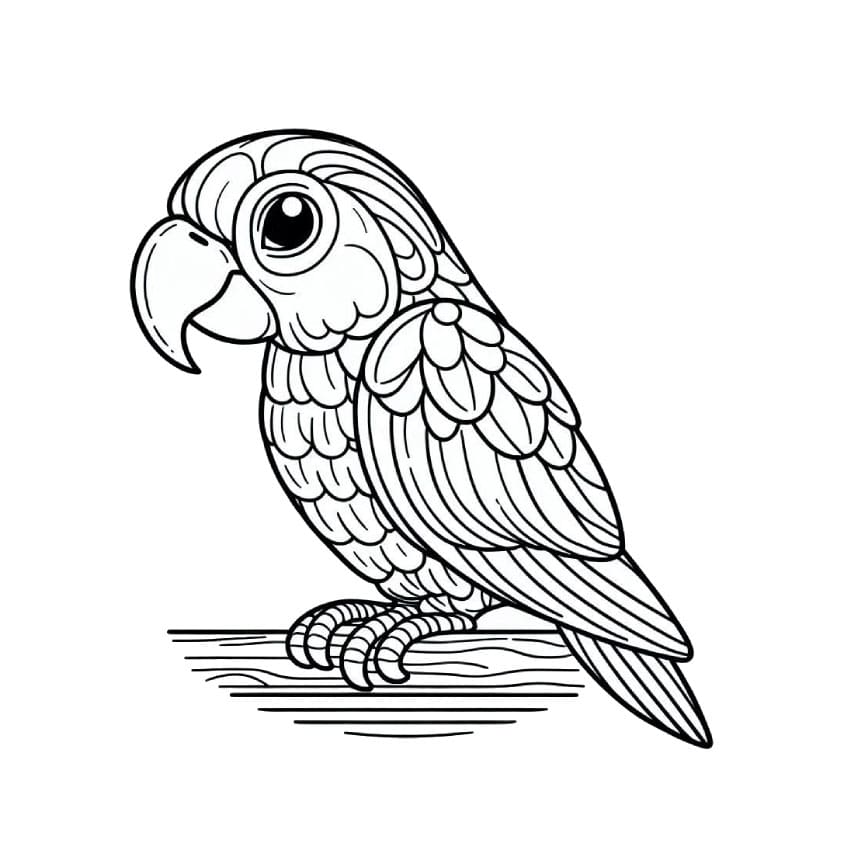 Den smilende papegøyen fargelegging