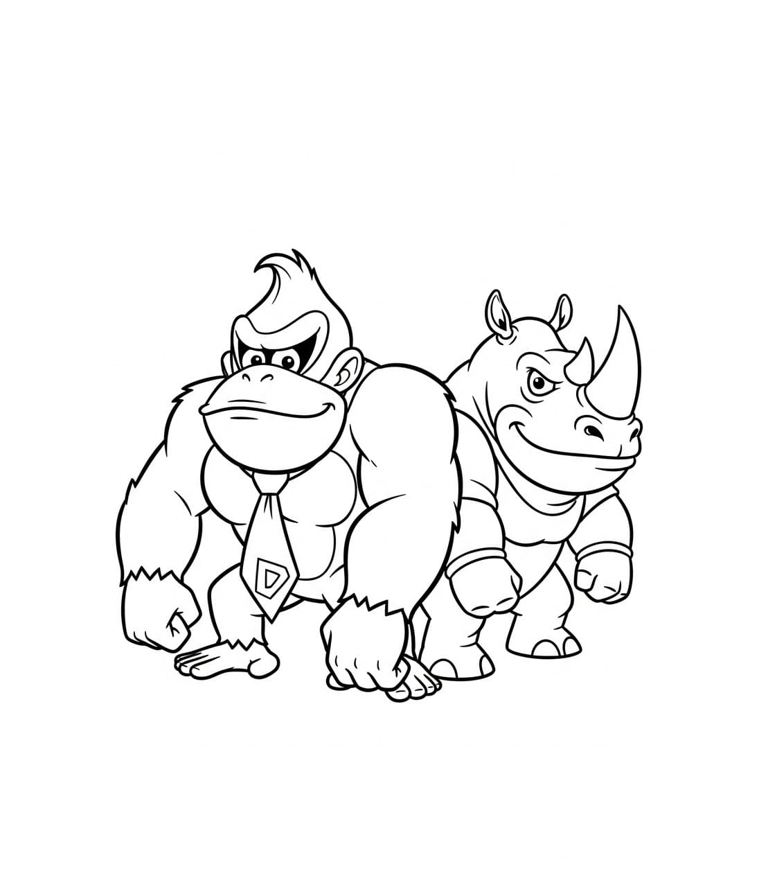 Donkey Kong med en venn fargelegging