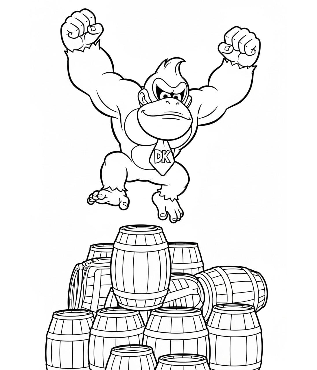 Donkey Kong og trekasser fargelegging