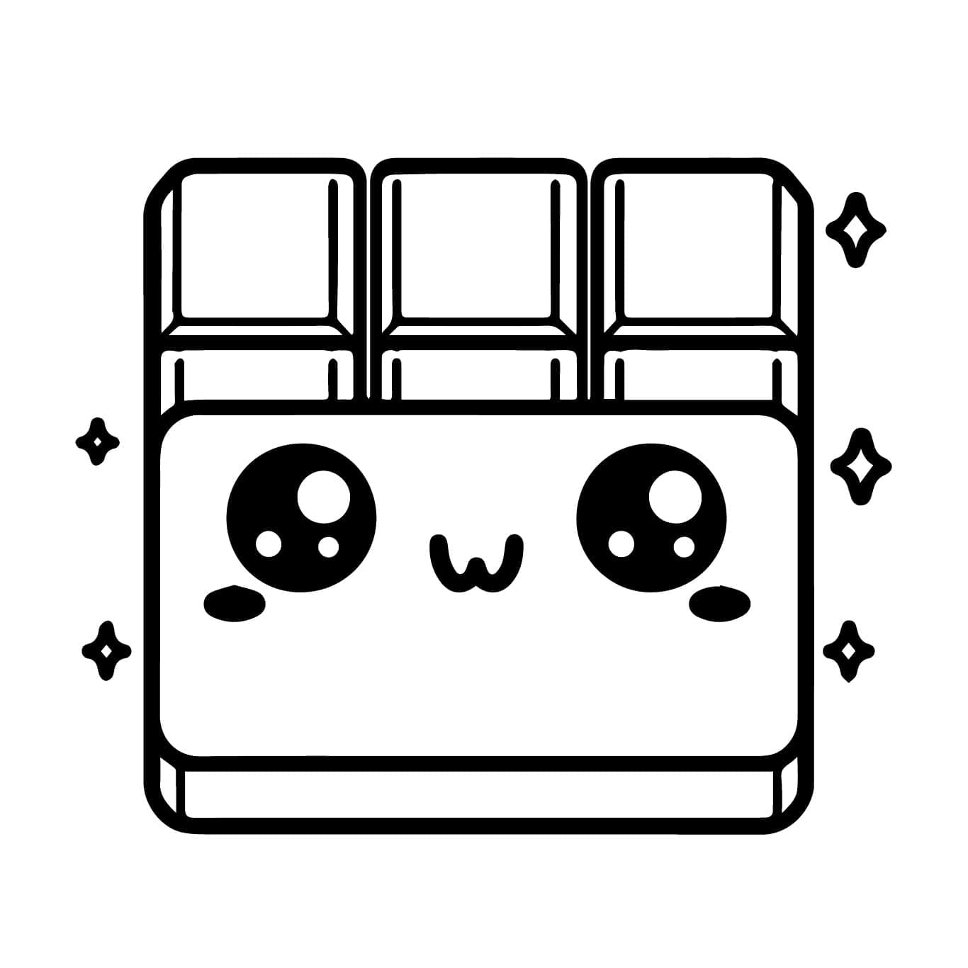 En kawaii sjokoladeplate fargelegging