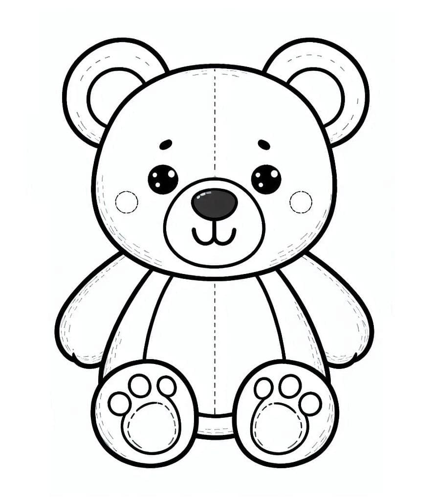 Enkel Bamse fargelegging