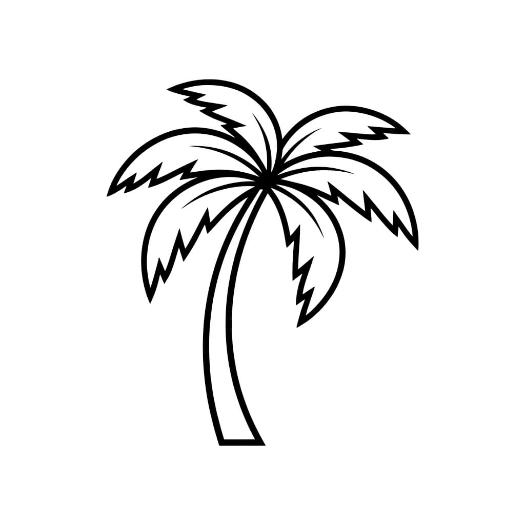 Enkel palmetre gratis fargelegging