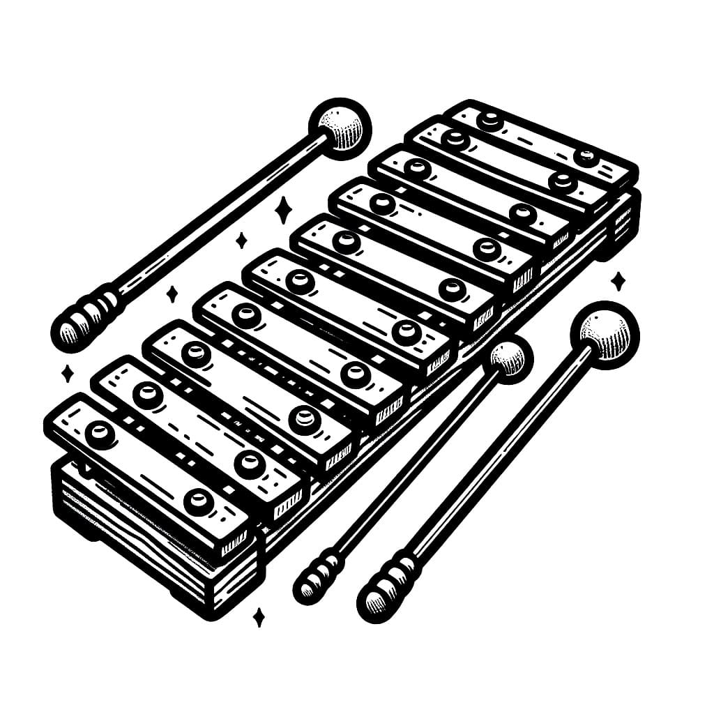 Enkel xylofon utskrift fargelegging