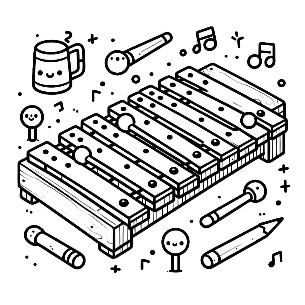 Enkel xylofonbilde fargelegging