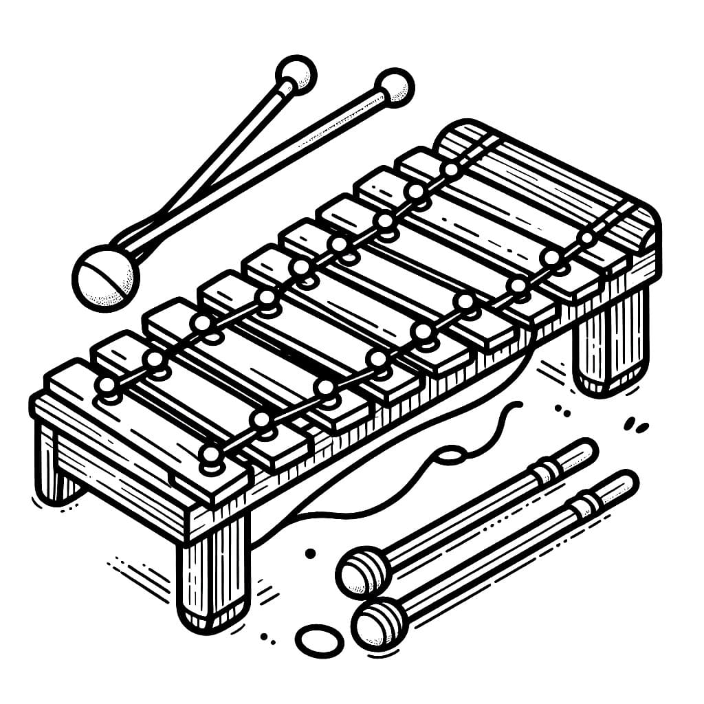 Enkle gratis xylofonbilder fargelegging