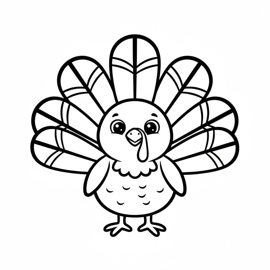 Femfjærs kalkun fargelegging