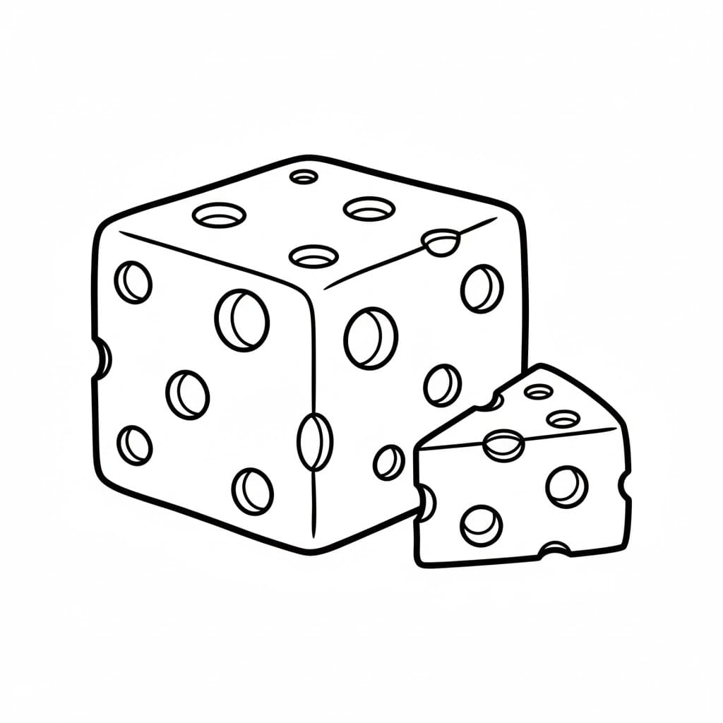 Firkantet og trekantet ost fargelegging