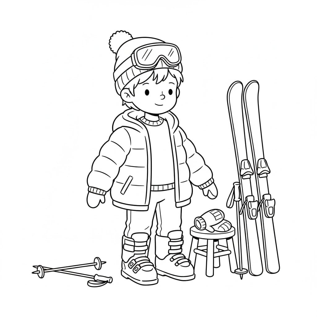 Forbereder seg på ski fargelegging