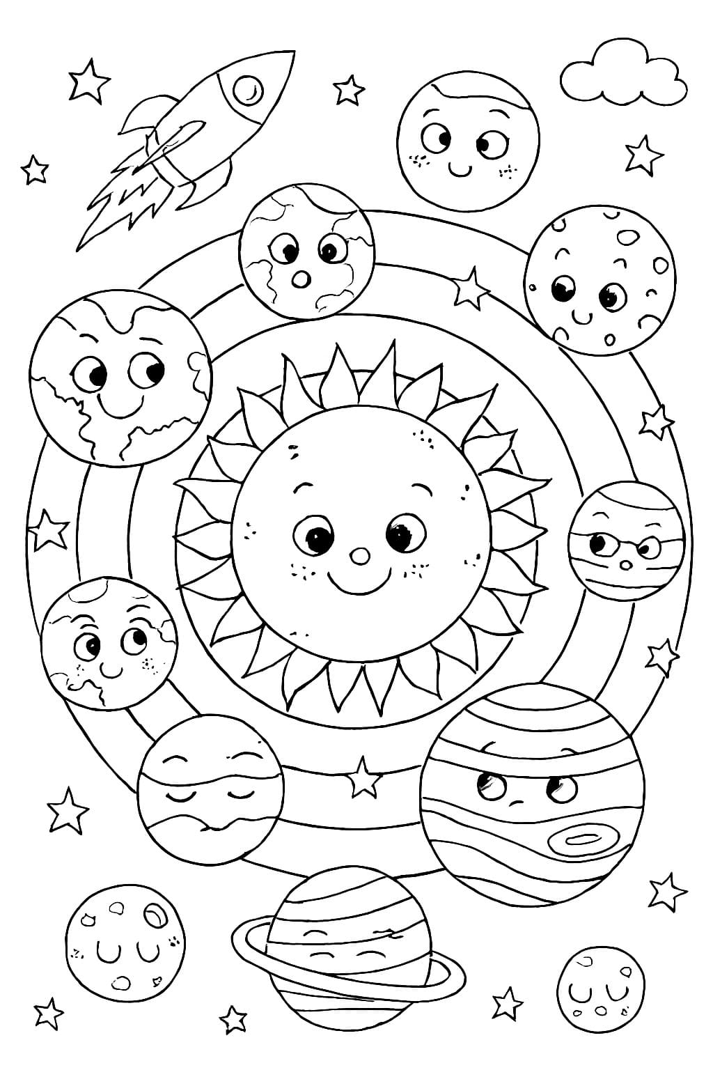Gratis bilde av solsystemet fargelegging
