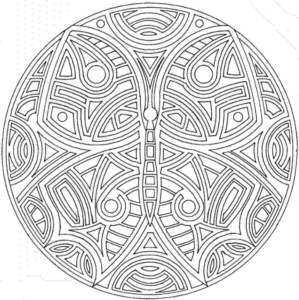 Gratis utskrivbar abstrakt mandala fargelegging