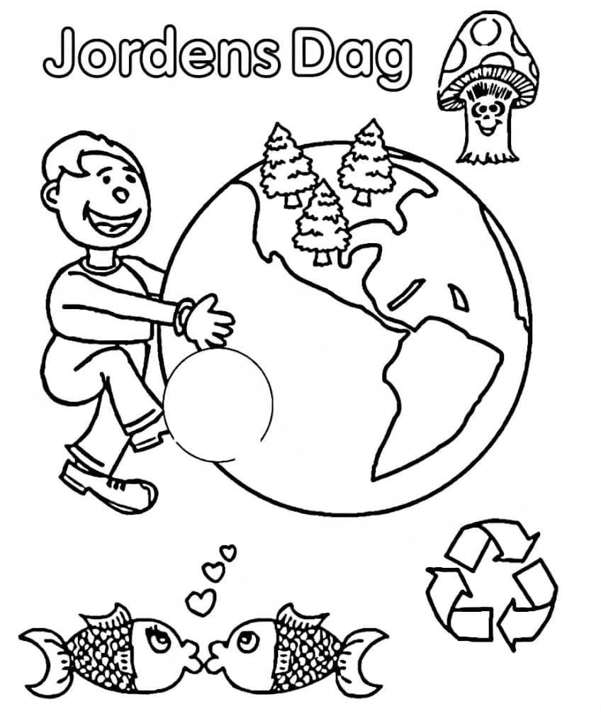 Gratis utskrivbar Jordens dag fargelegging