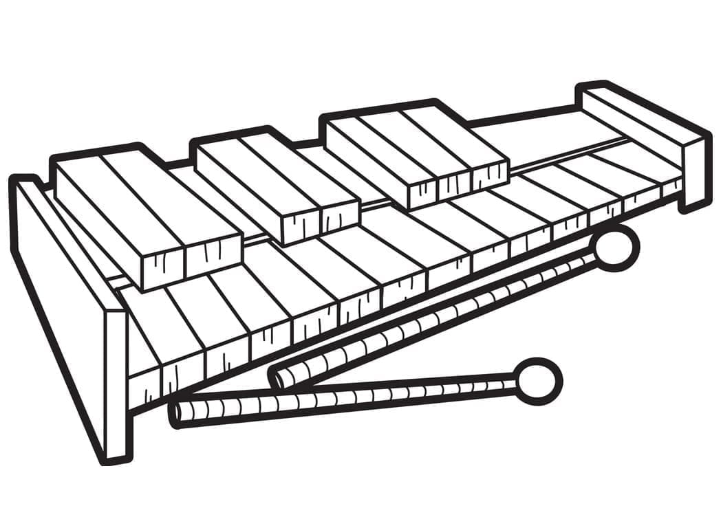 Gratis utskrivbar xylofon fargelegging