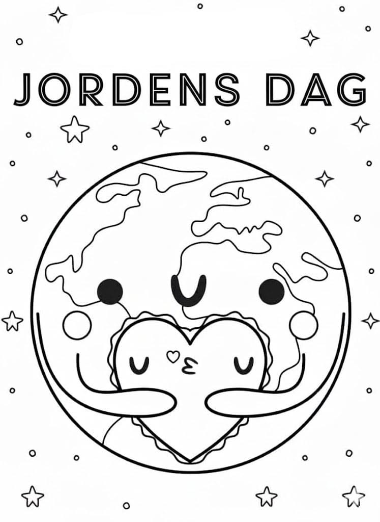 Gratulerer med jordens dag fargelegging