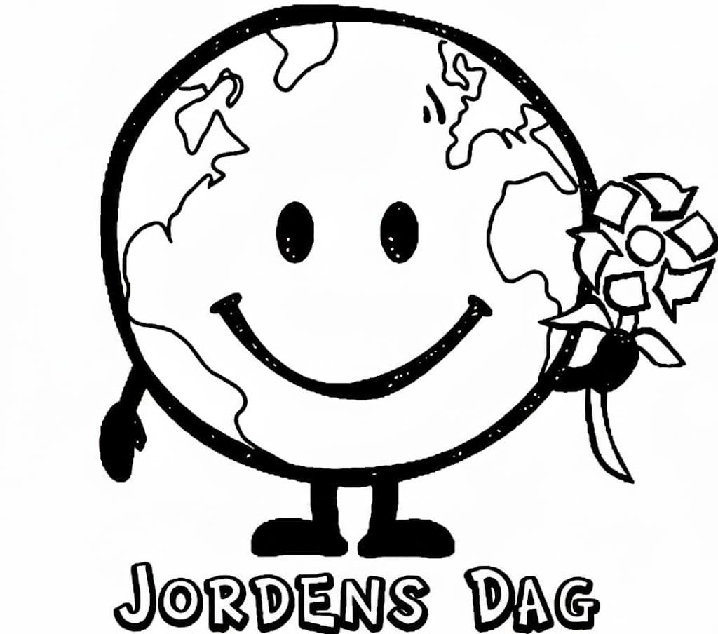 Gratulerer med jordens dag for barn fargelegging