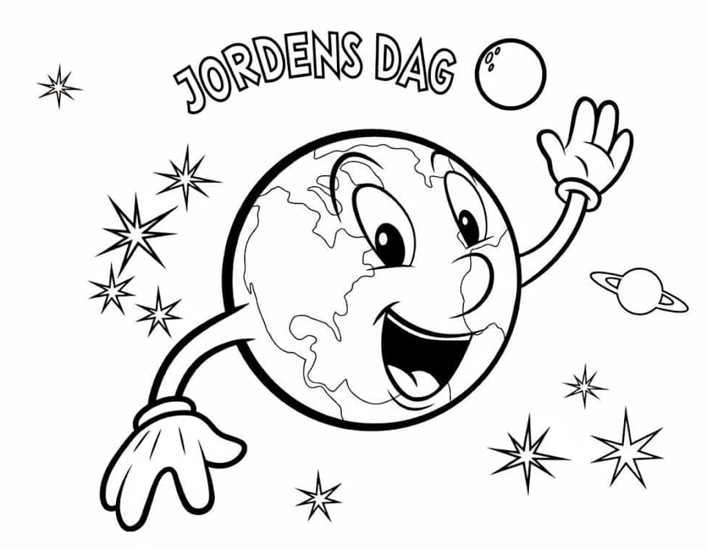 Gratulerer med Jordens Dag Gratis For Barn fargelegging