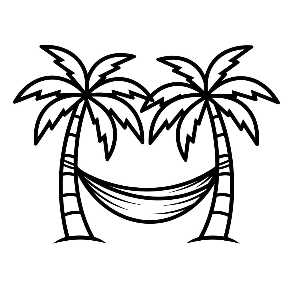 Hengekøye med palmetre fargelegging