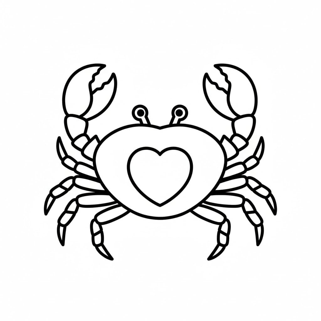 Hjerteformet krabbe fargelegging