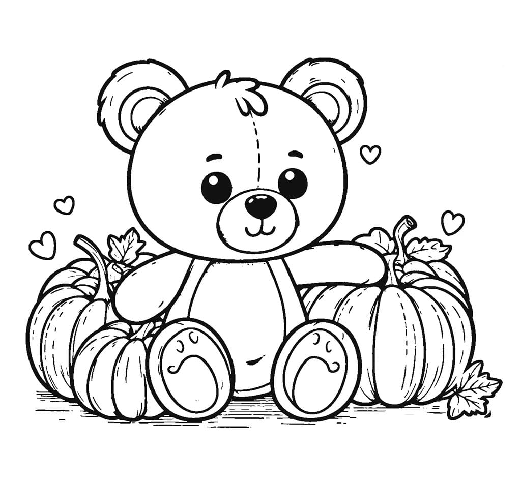 Høstbamse fargelegging