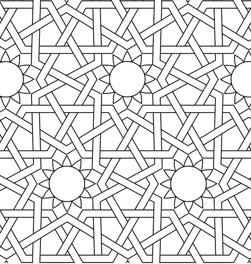 Islamsk ornamentmosaikk fargelegging