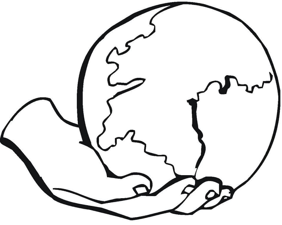 Jorden i hånden fargelegging