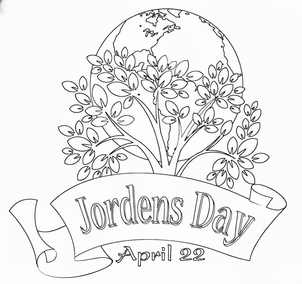 Jordens dag bilde fargelegging