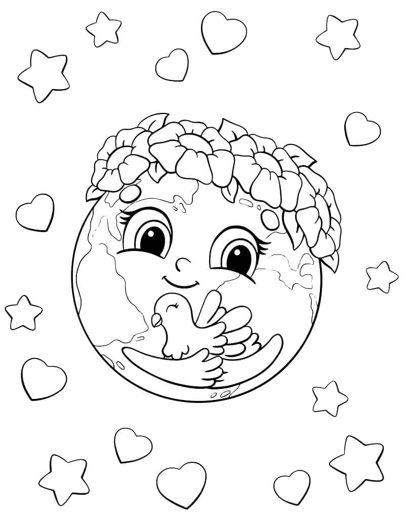 Jordens dag for barn fargelegging