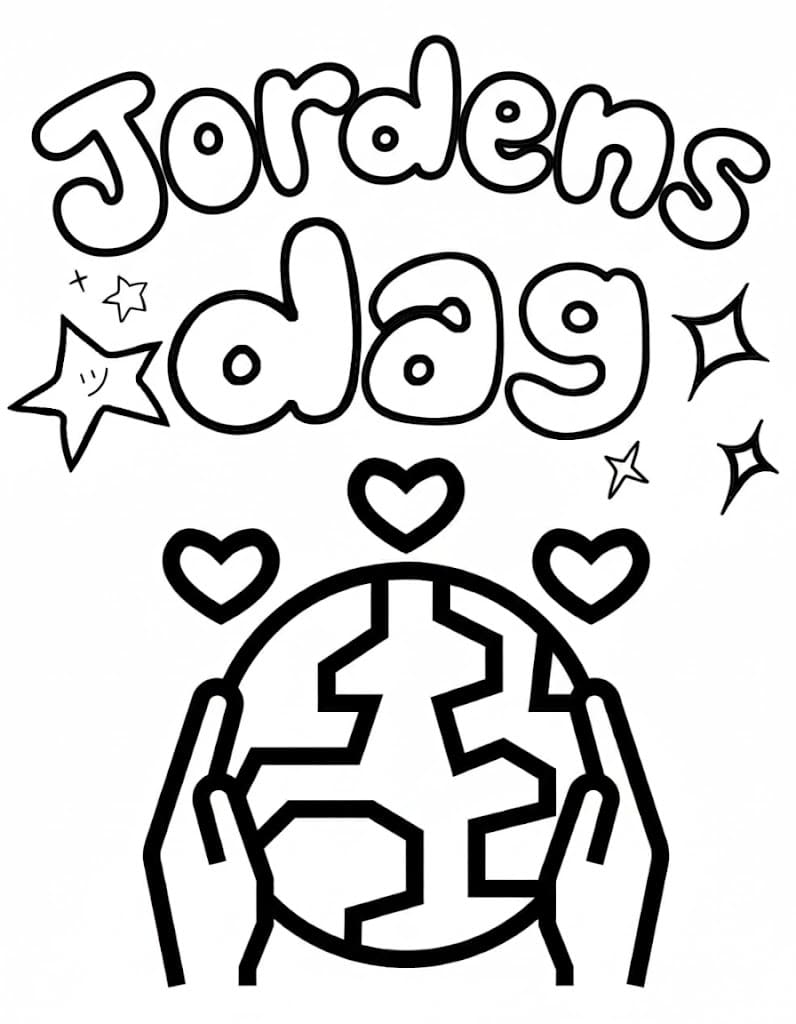 Jordens dag gratis fargelegging