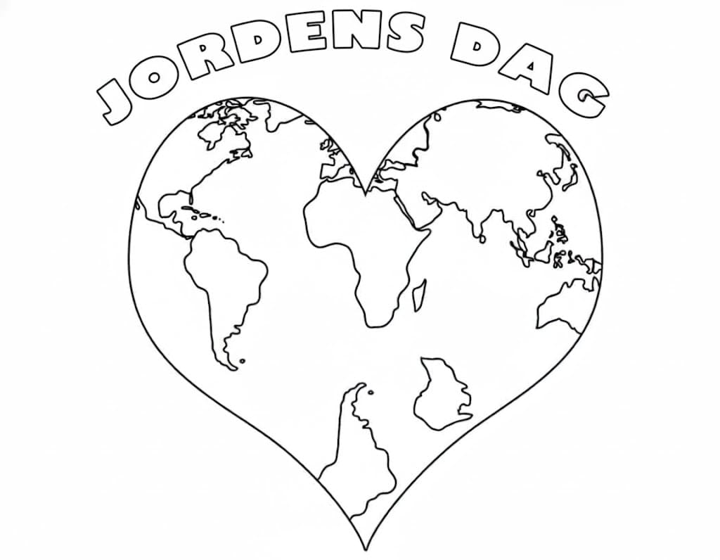 Jordens dag hjerte fargelegging