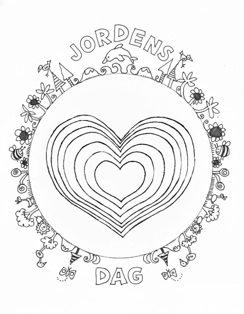Jordens dag utskrivbar fargelegging