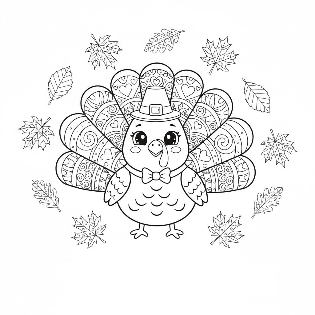 Kalkun i blader fargelegging