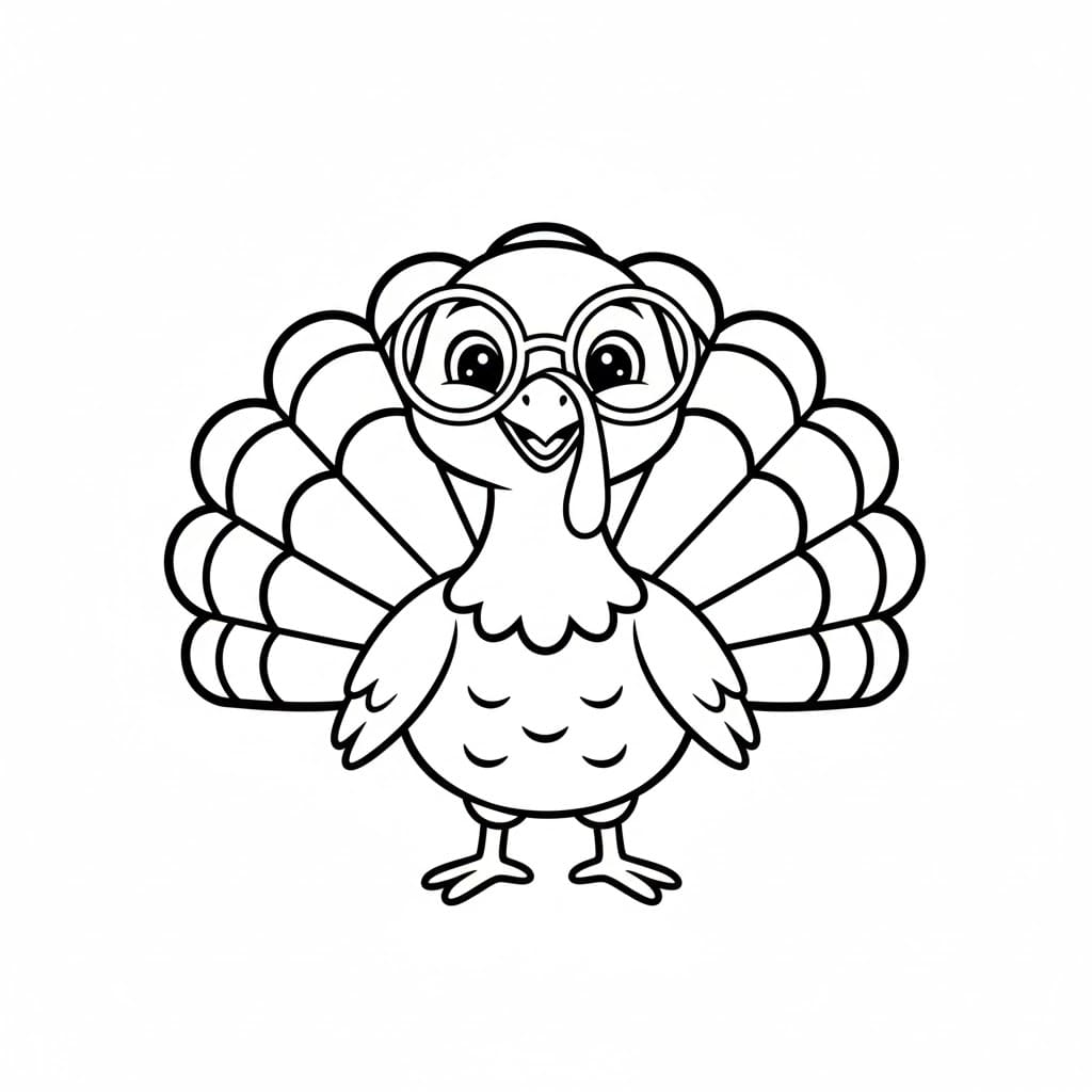 Kalkun med briller fargelegging
