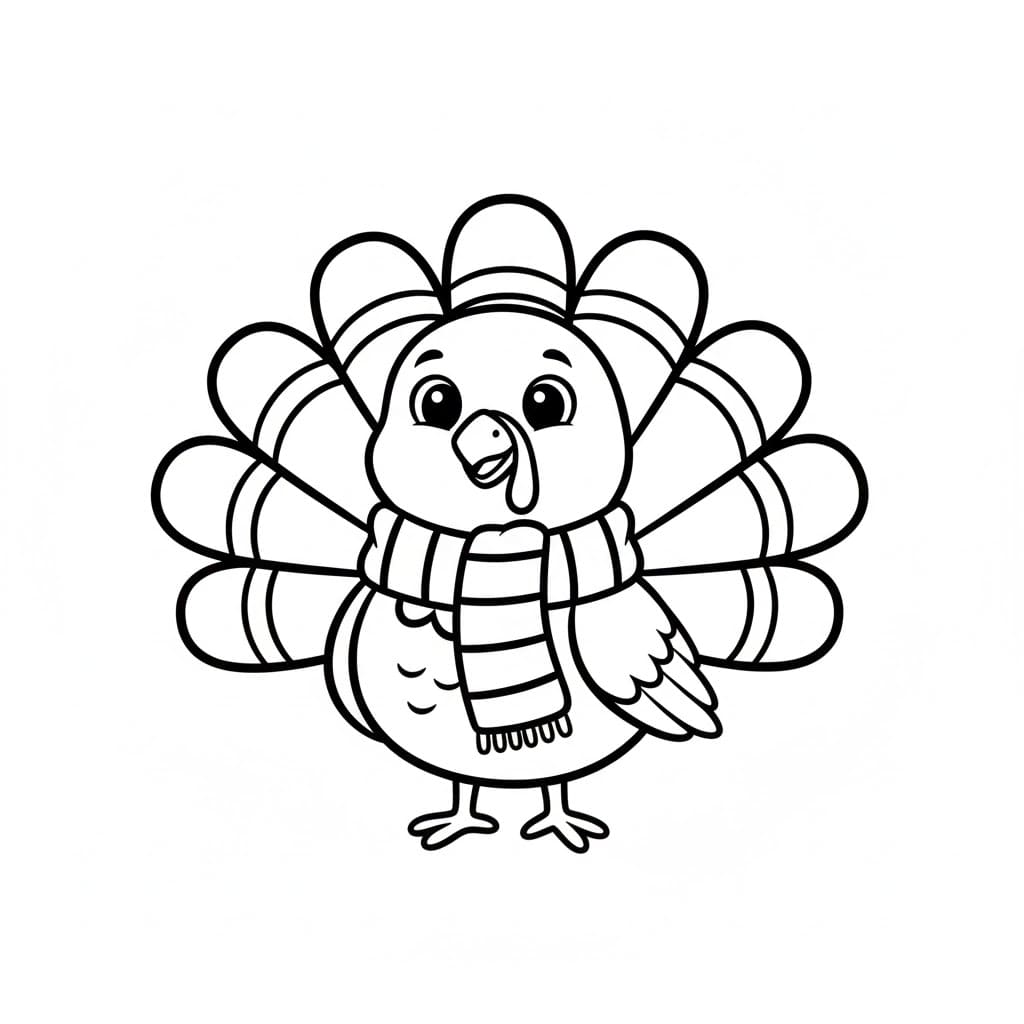 Kalkun med skjerf fargelegging