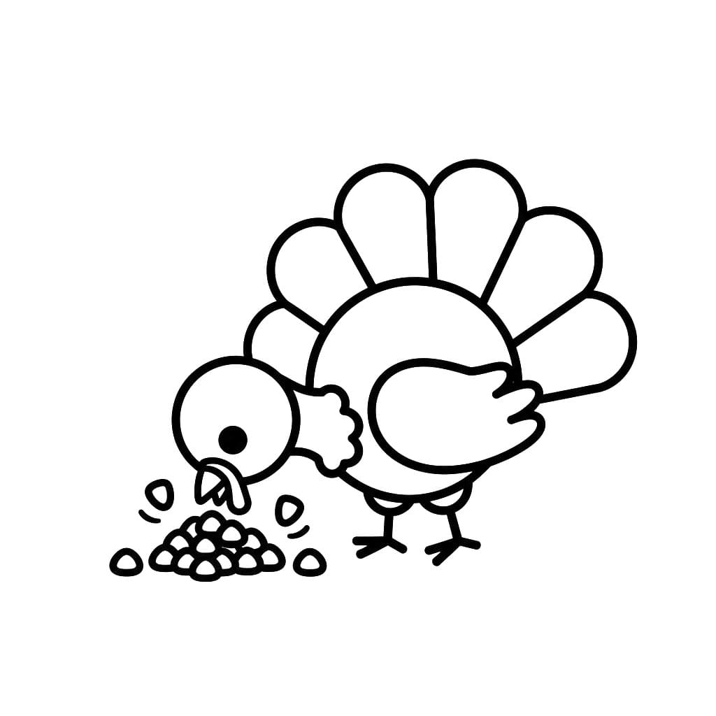 Kalkun som spiser mais fargelegging