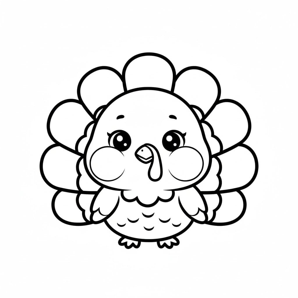 Kawaii kalkun fargelegging