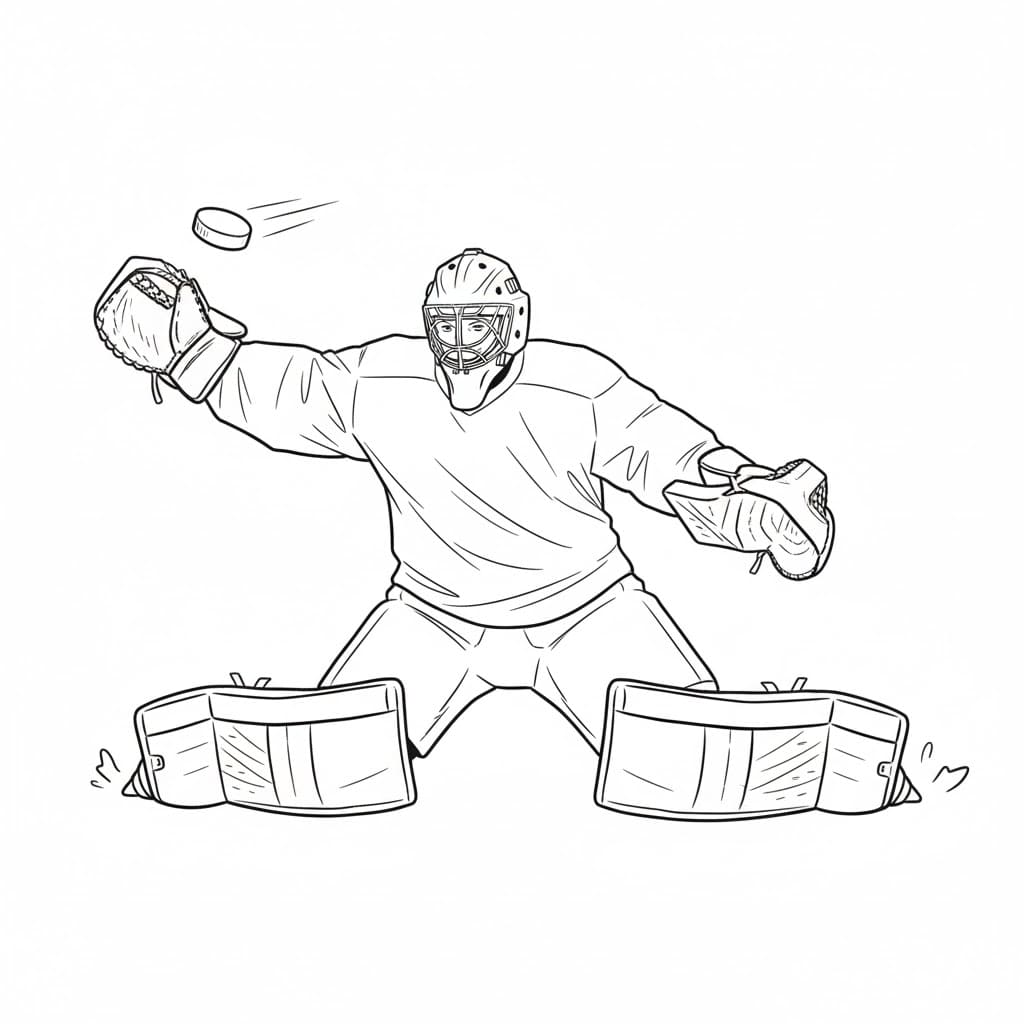 Keeper blokkerer skudd fargelegging