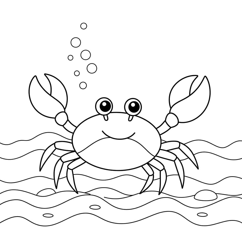 Krabbe i havet fargelegging