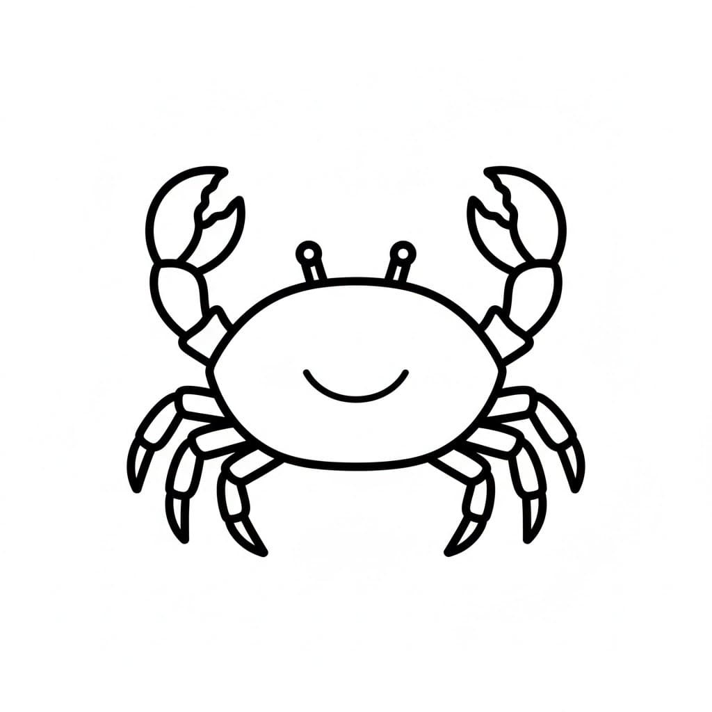 Krabbe løfter to klør fargelegging