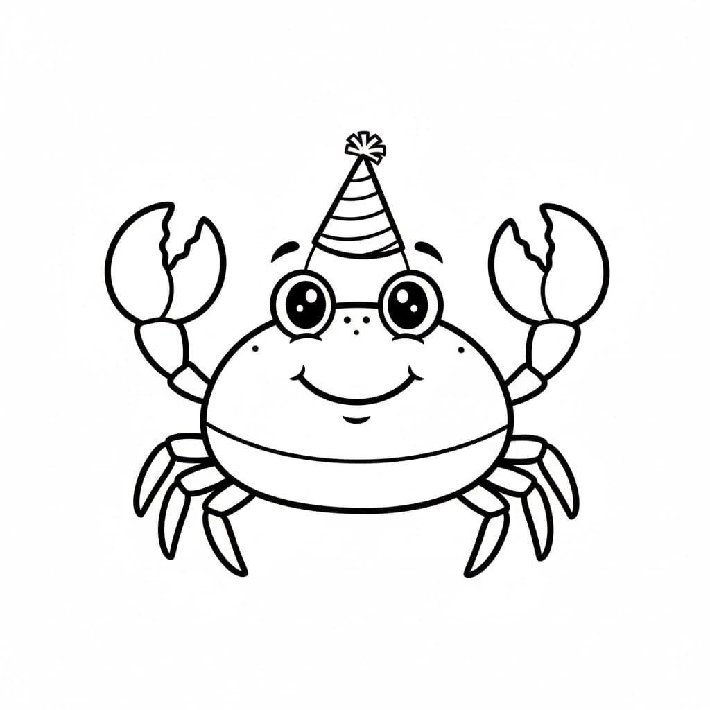 Krabbe med hatt fargelegging