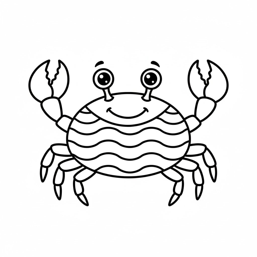 Krabbe med vannbølgemønster fargelegging