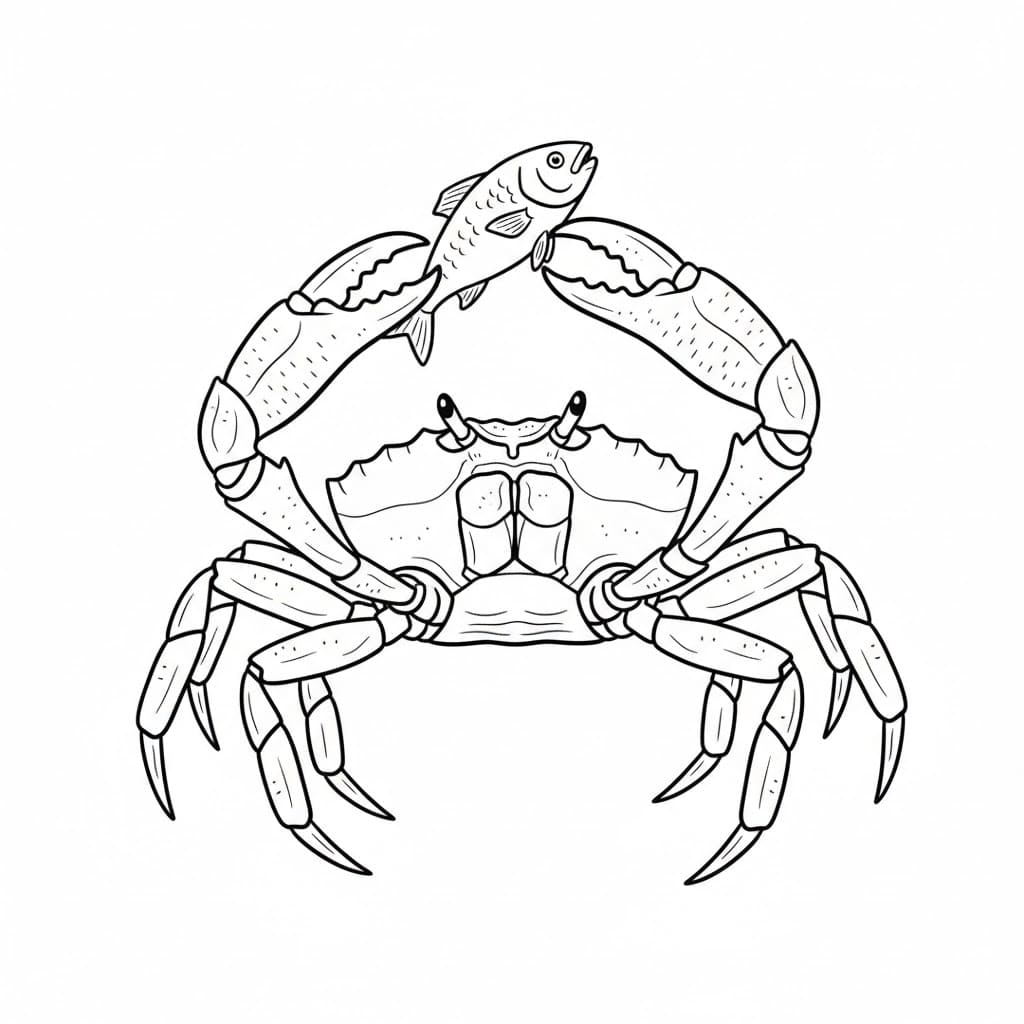 Krabben klemte fisken fargelegging