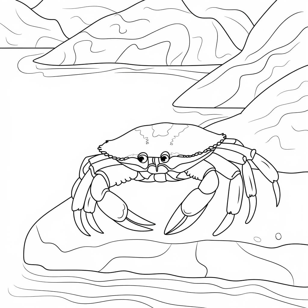 Krabber i innsjøen fargelegging